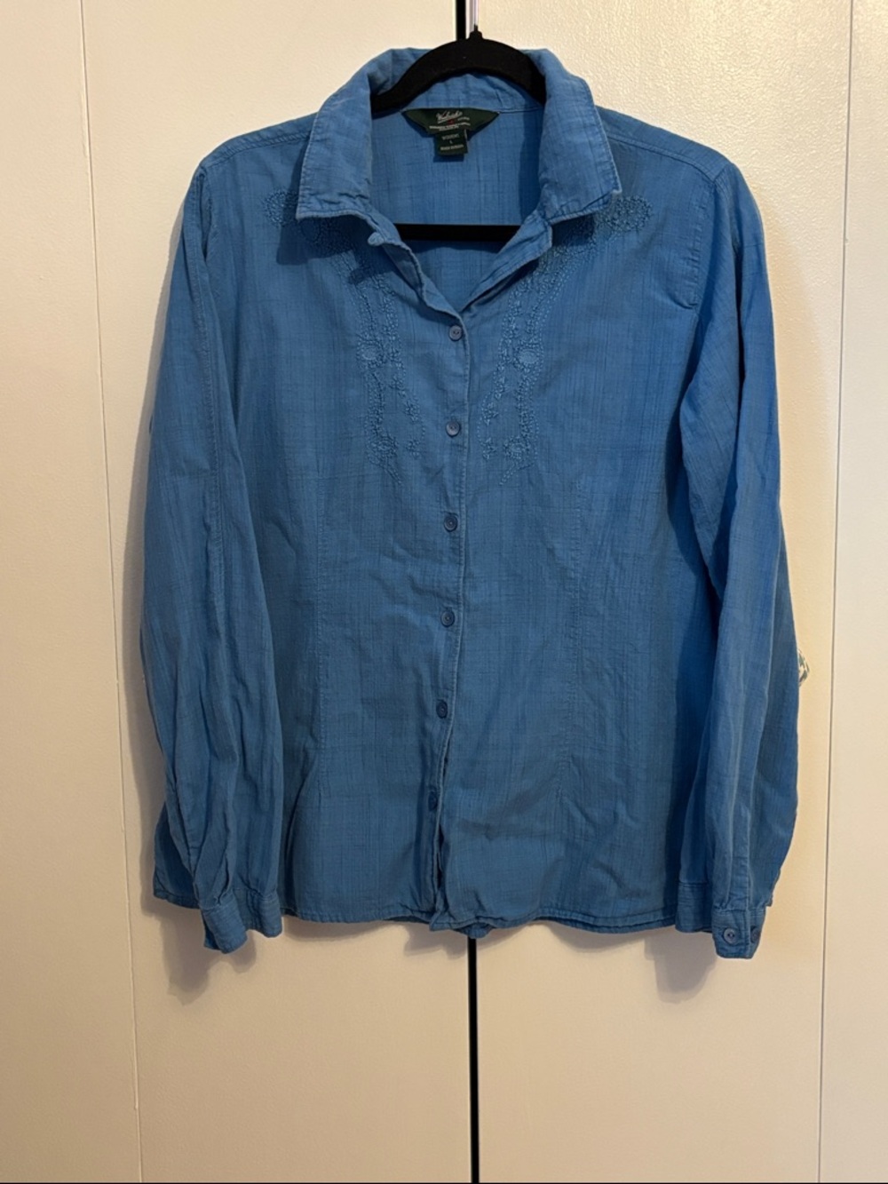 Woolrich Blue Button-Down Cotton Shirt